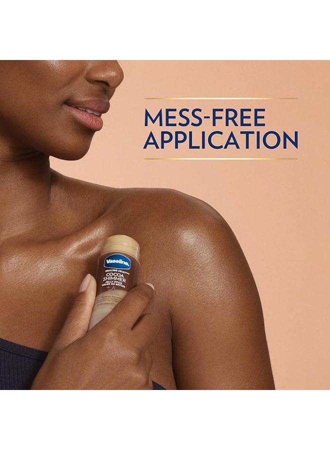 Vaseline Unilever Cocoa Shimmer Jelly Stick GLOW UP Body Luminizer For Dewy Radiant Skin 1.4 oz - 3 Count - Image 5